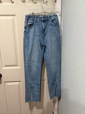 pistola Light Blue Straight-Leg Jeans with Front Slits